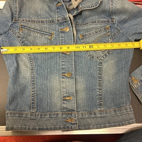 Baccini women’s hooded denim jean jacket size small - Picture 4 of 4